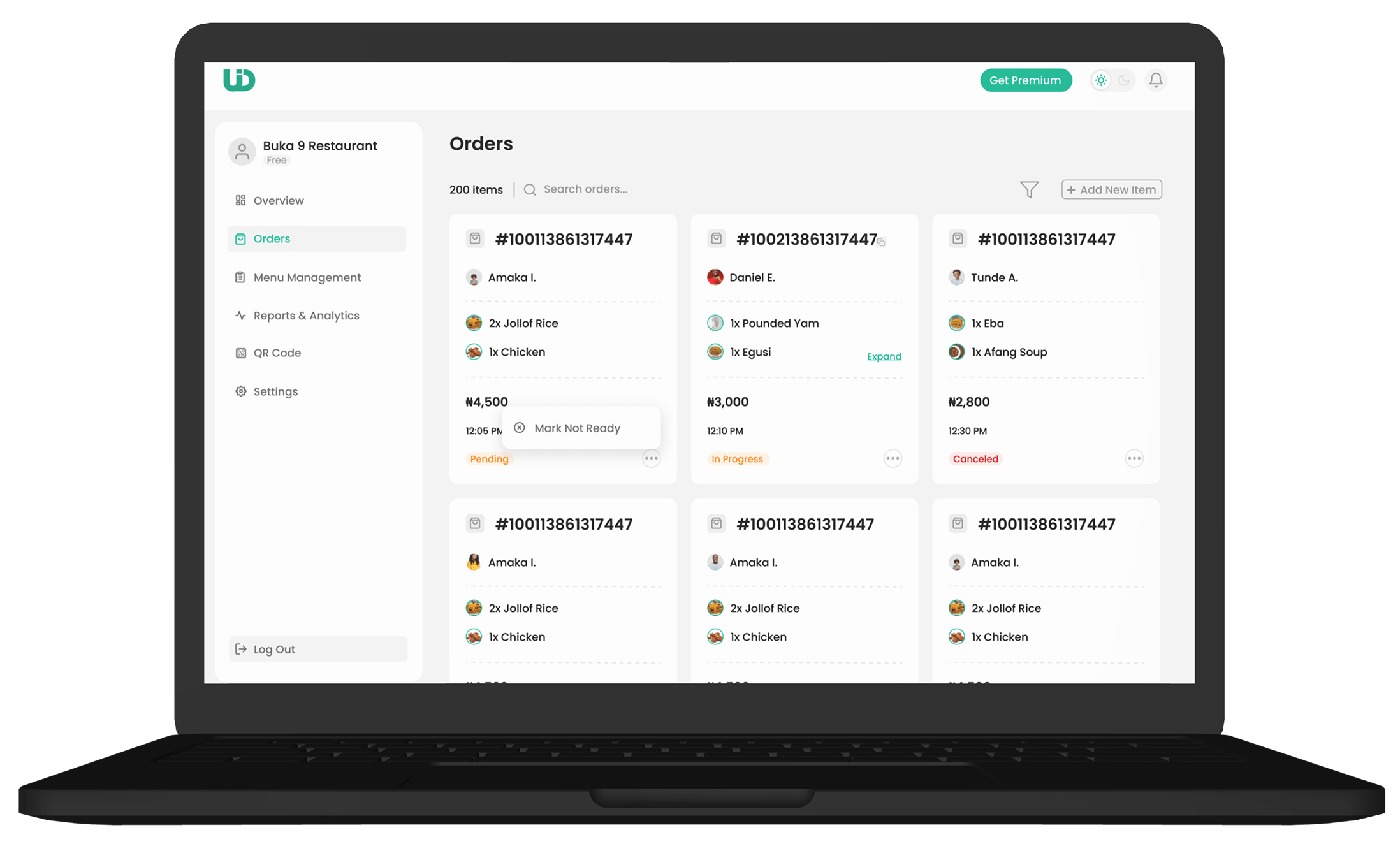 Restaurant Dashboard (RMS) Image